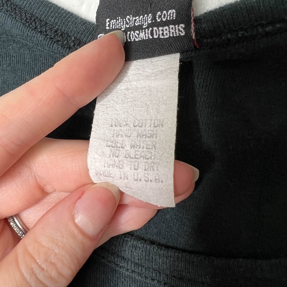 Vintage Emily Strange See Emily Play Graphic Cap Sleeve Tee Shirt XS - Picture 5 of 14